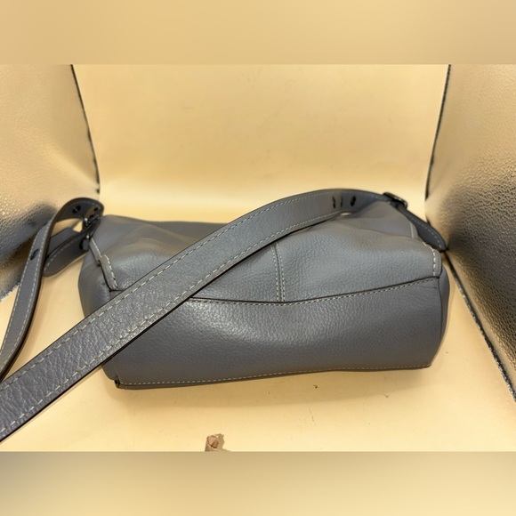 Coach Purse Gray Leather Dufflette 21377 Crossbody Shoulder Bag - Picture 7 of 10